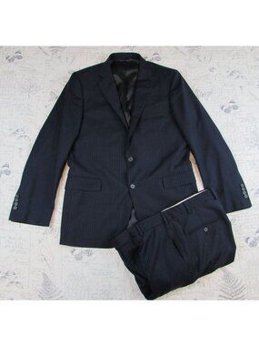 Brooks Brothers 1818 Regent  Suit 40R W34 Nav pinstripe Made Italy  Italian Wool